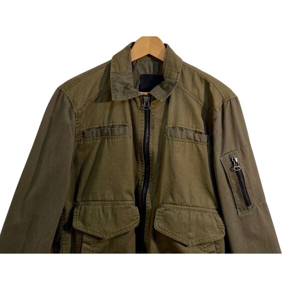 BLANKNYC Army Green Men’s Cotton Utility Jacket w/ Zip, Pockets, Collar Sz. S - Picture 5 of 10